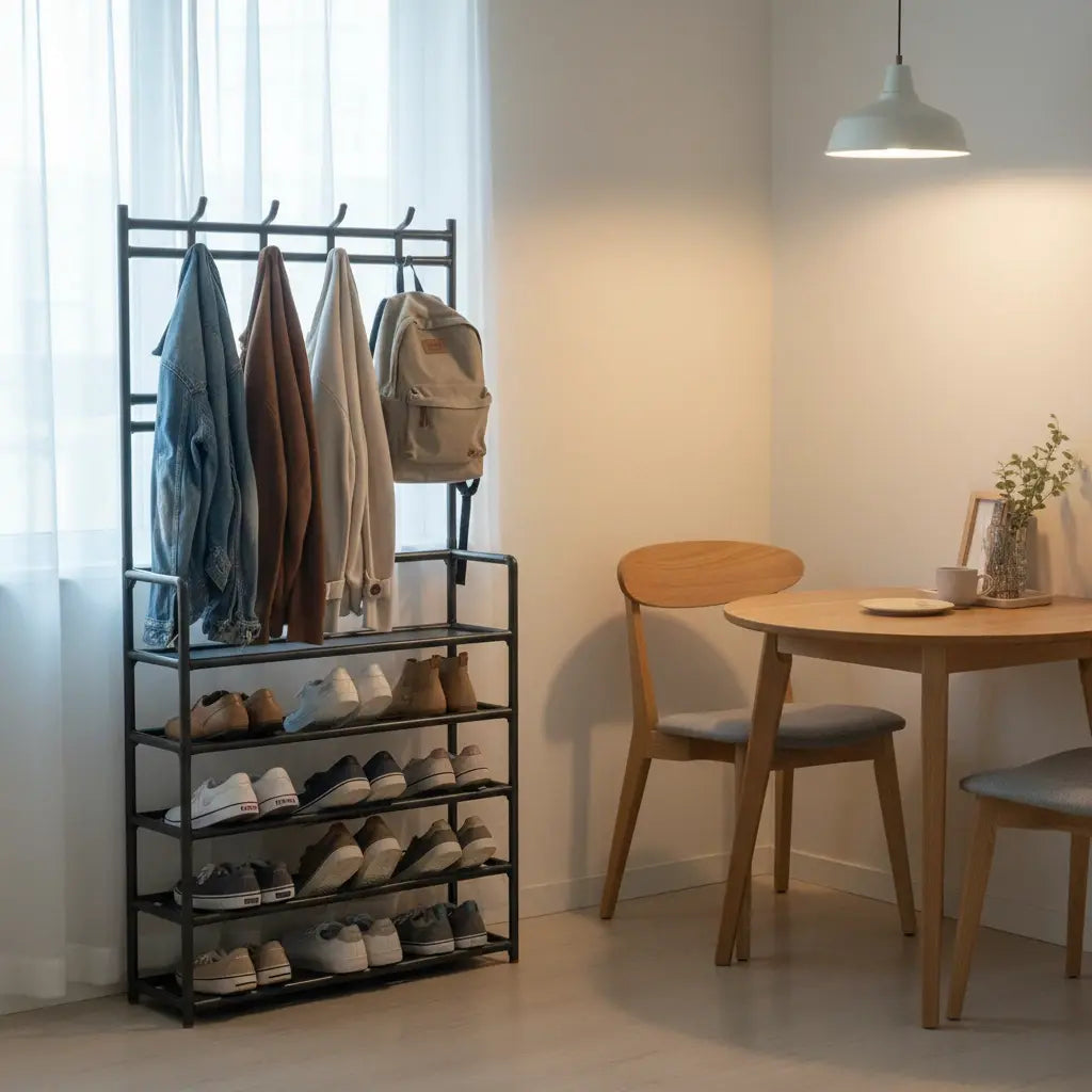 Versatile 3-in-1 Entryway Organizer Rack
