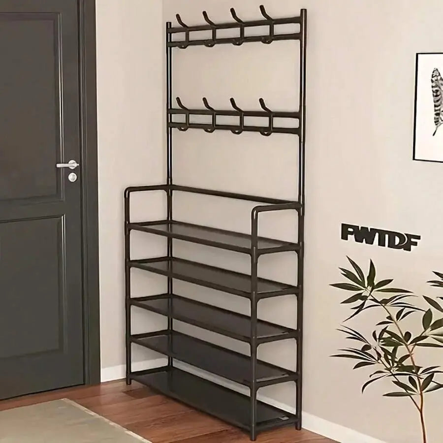 Versatile 3-in-1 Entryway Organizer Rack