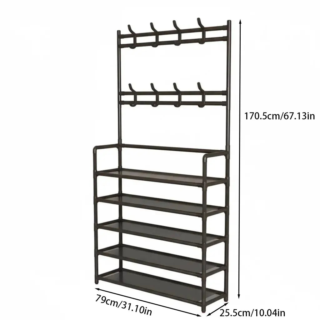 Versatile 3-in-1 Entryway Organizer Rack
