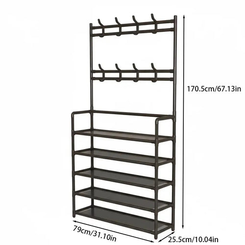 Versatile 3-in-1 Entryway Organizer Rack