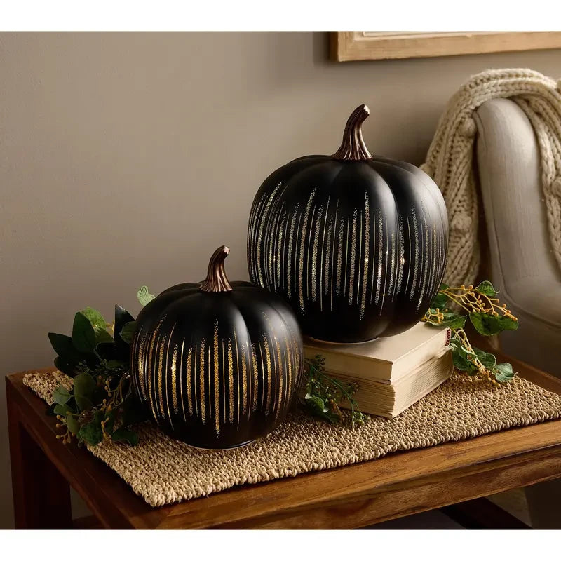 Illuminated Glass Pumpkin Set